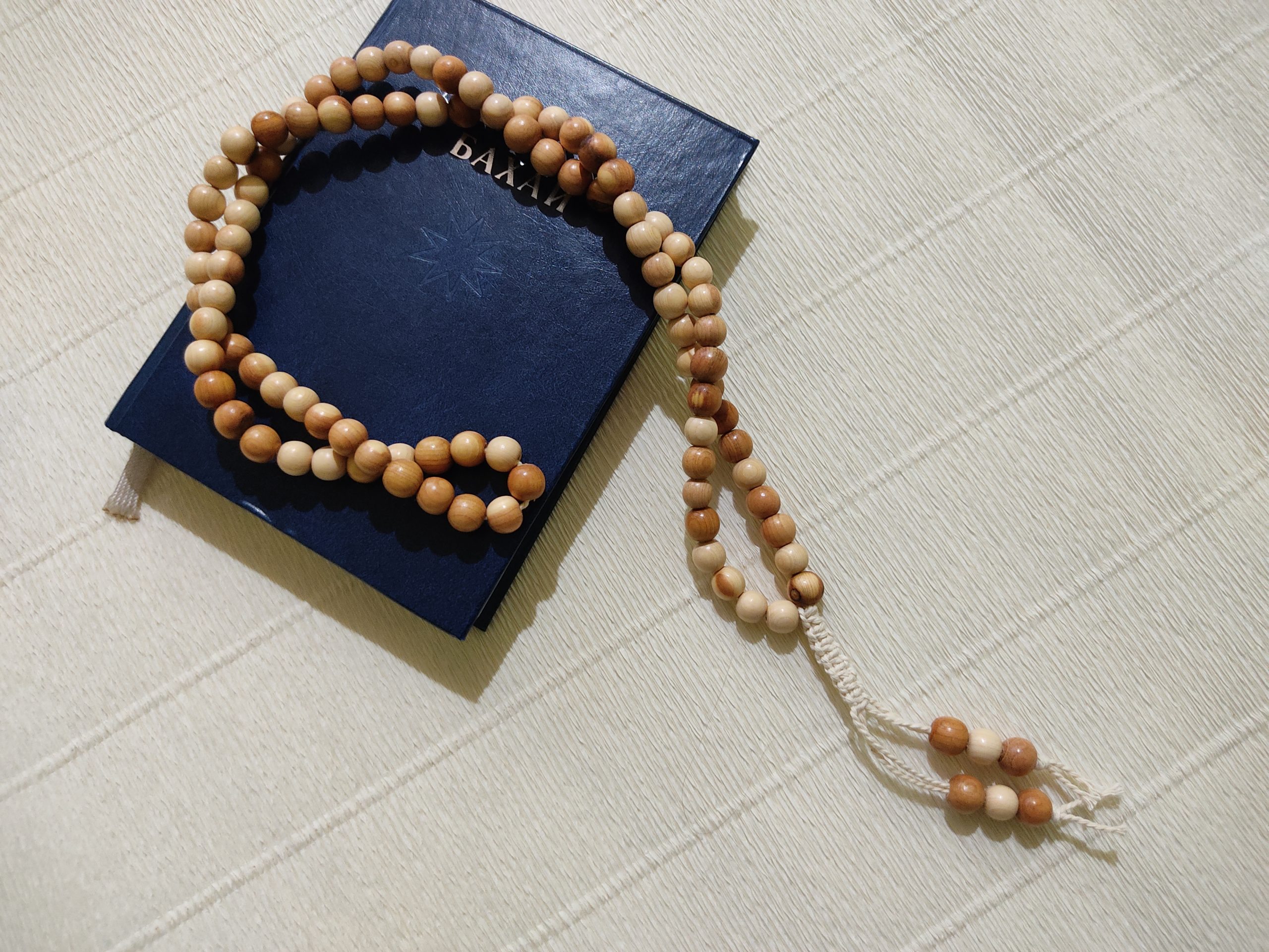 Baha'i Prayer Beads 19x5/plum wood prayer necklace/baha'i gifts