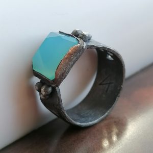 silver ring with blue stone/silver ring 7 size/ring in medieval style/free shipping