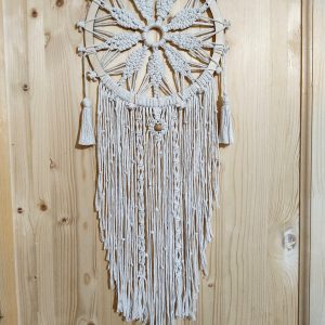 Macrame wall hanging Boho, dreamcatcher with ninepointed star