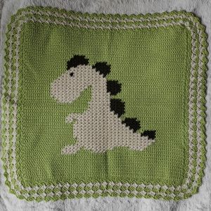 Crochet Pattern PDF Baby Blanket Dinosaur