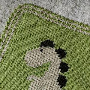 Crochet Pattern PDF Baby Blanket Dinosaur