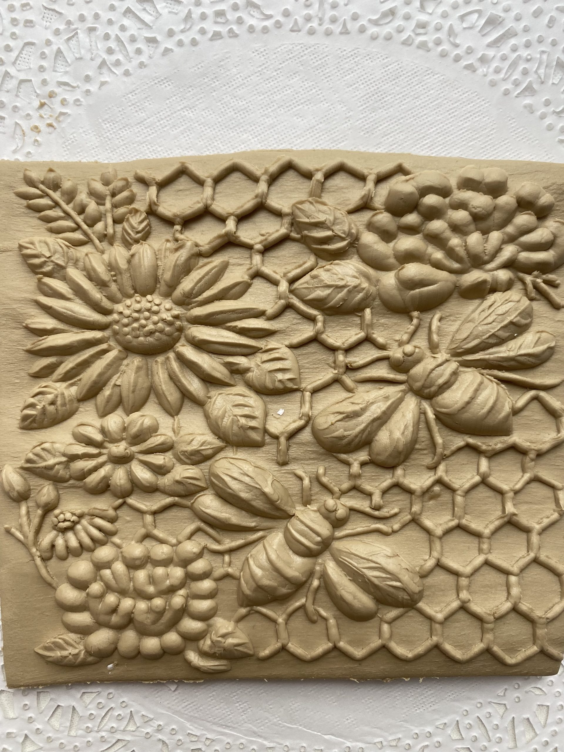 Embossed rolling pin, engraved rolling pin, with bees