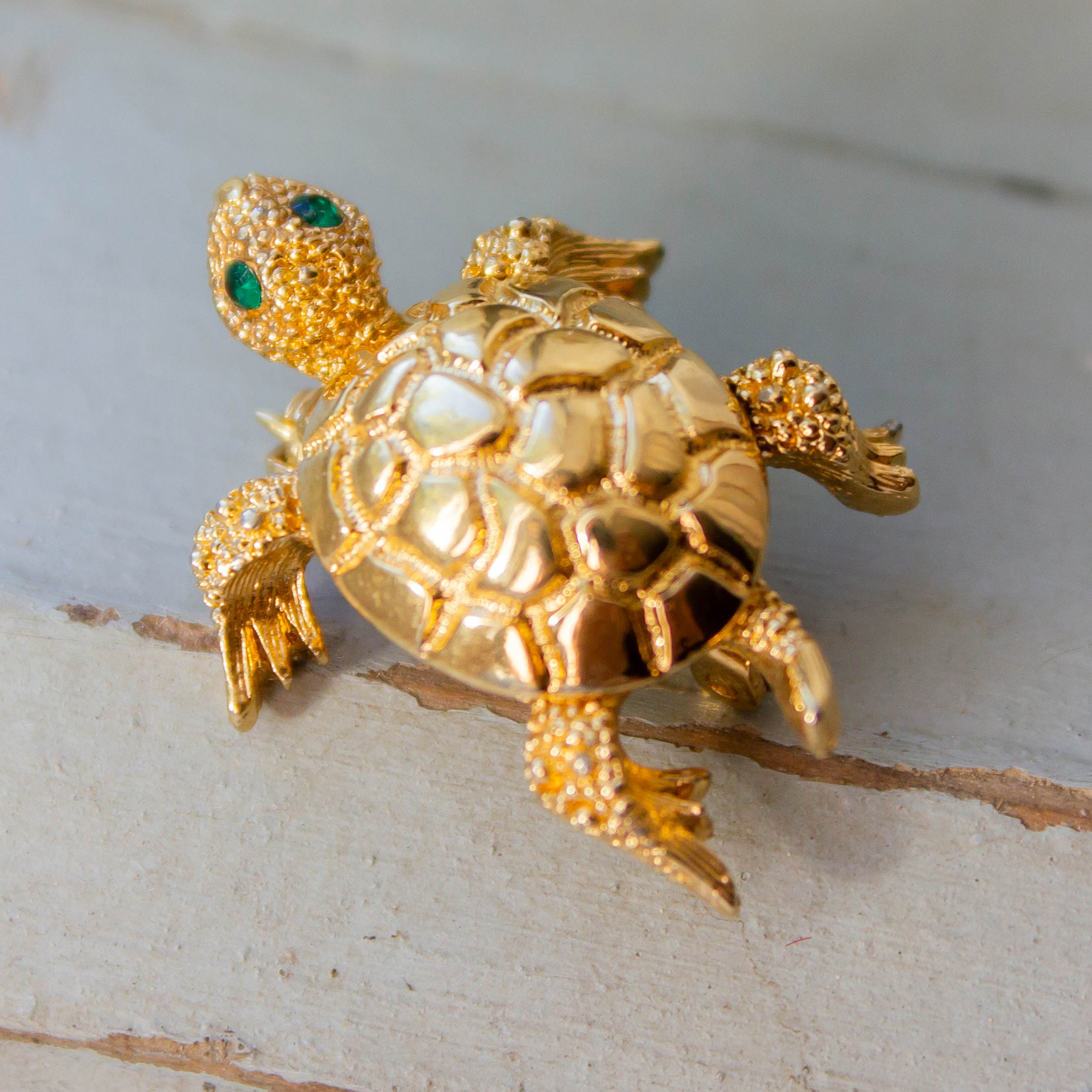 Brooches of Sea Turtle Brooch for Women Rhinestone Turtle Animal