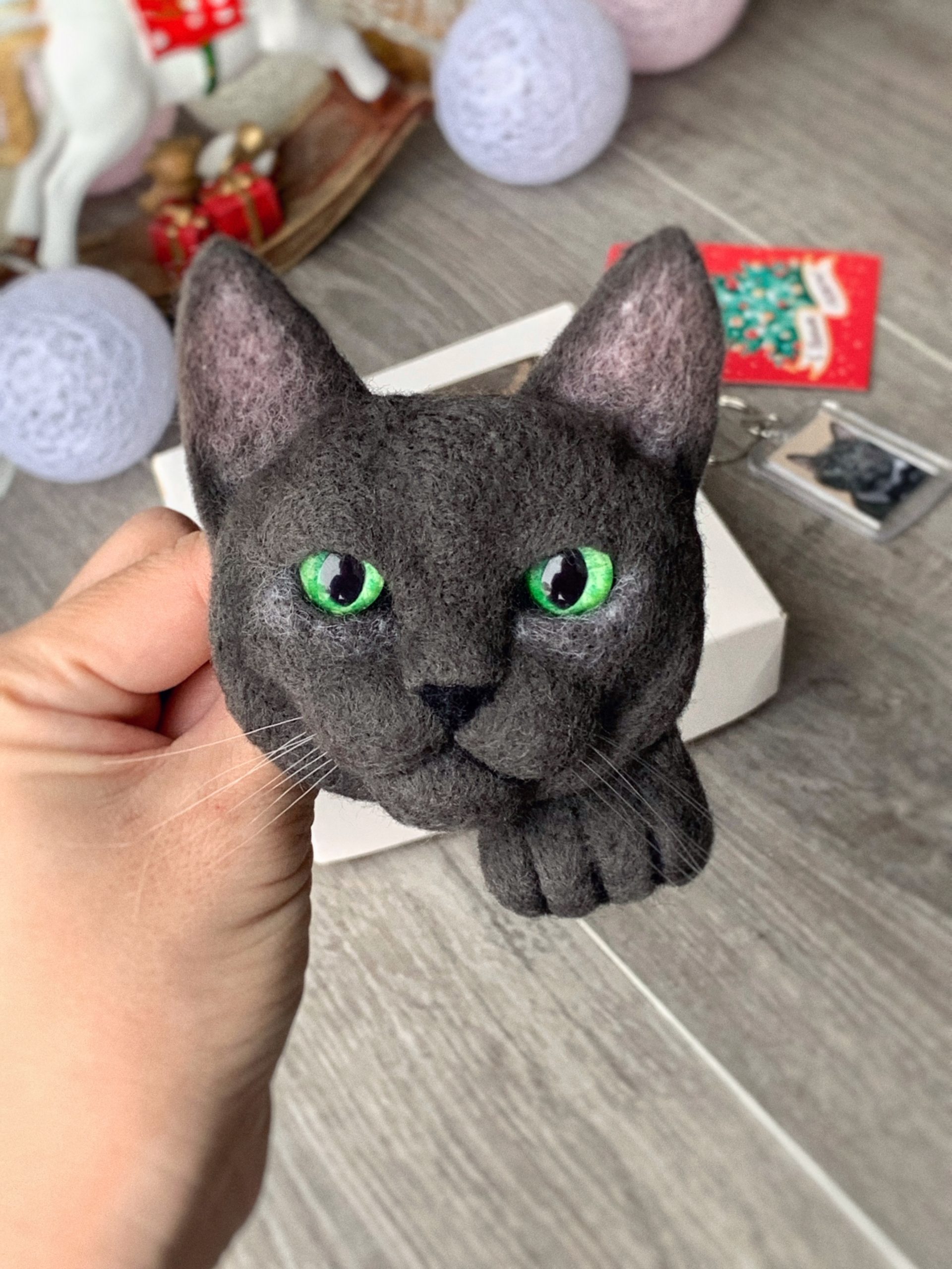 高い素材 ミニ 黒猫 ミニ レジン ブローチ バッグ