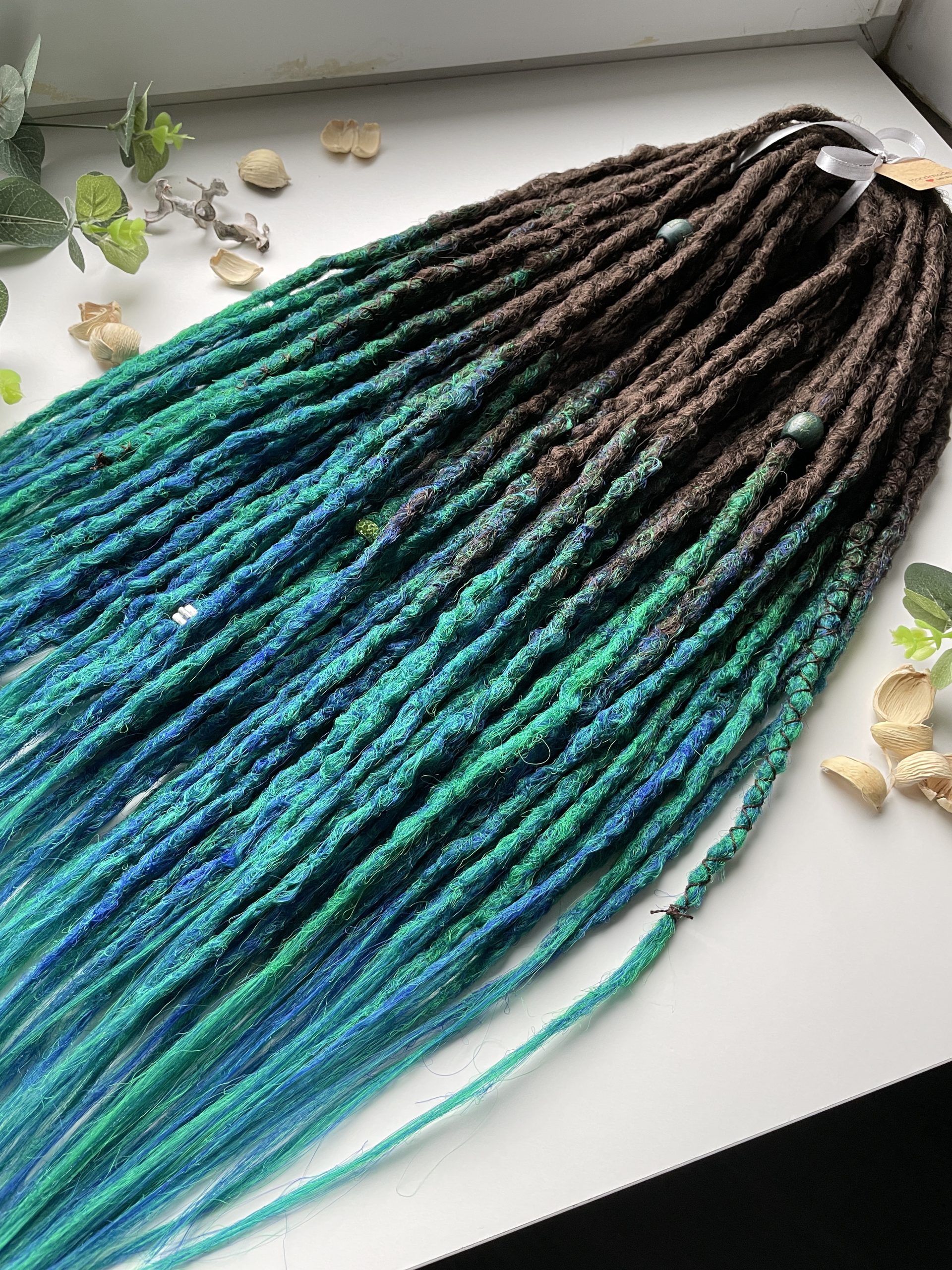 Buy Natural Look Synthetic Double Ended Dark Green to Green Ombre