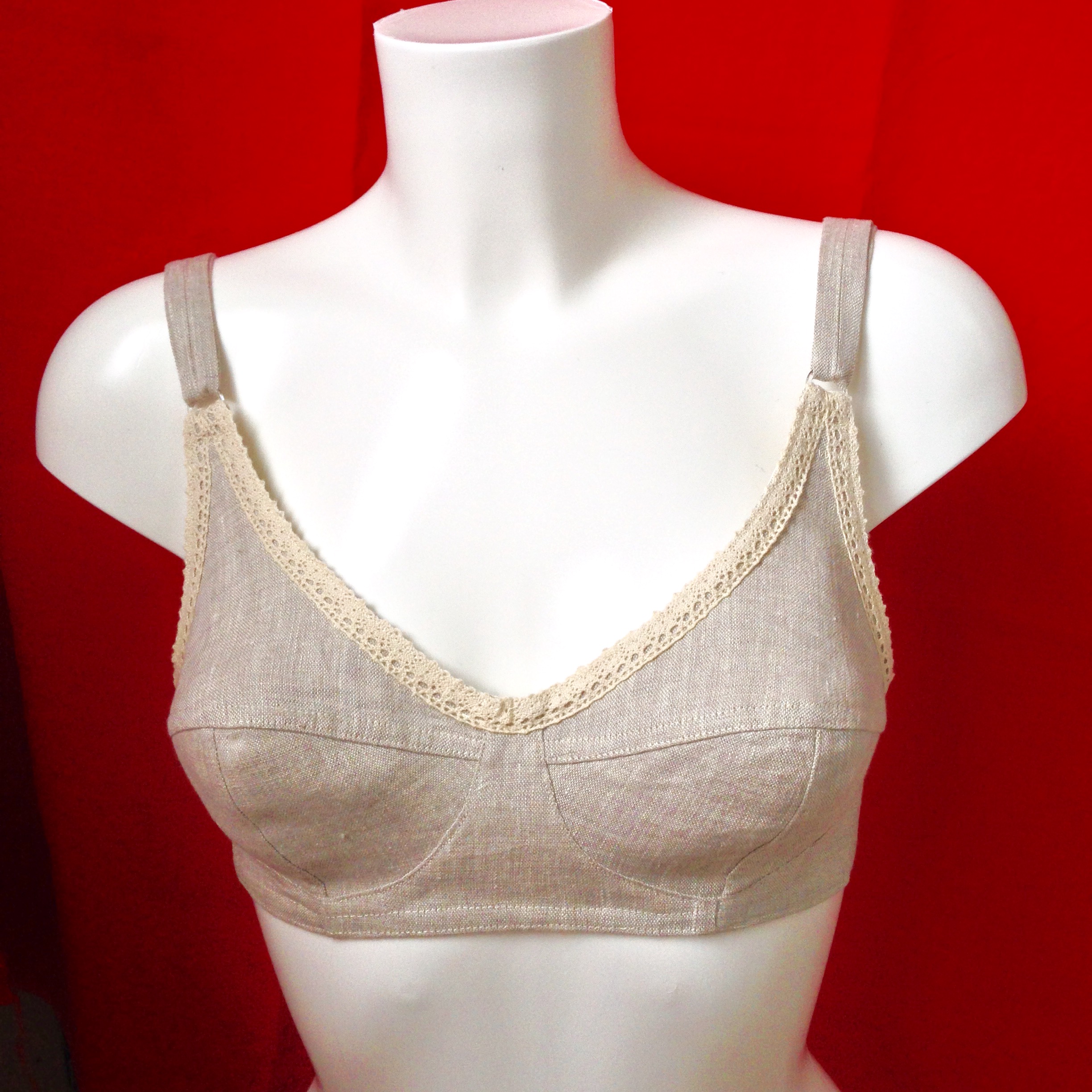 Organic linen bra, Plus size bralette - Crealandia