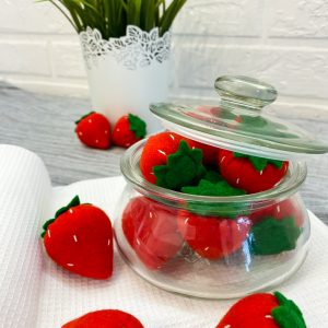 Felt strawberries, felt food, fake food, felt berries