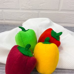 Felt play food, felt pepper, red pepper, fake food, felt toys