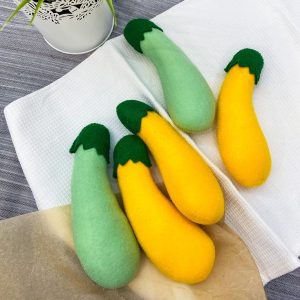 Zucchini play food, felt food, fake food, felt toys toddler