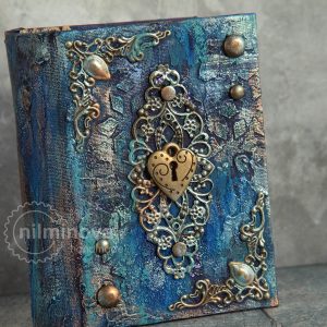 Blue gold notebook Mini magic diary