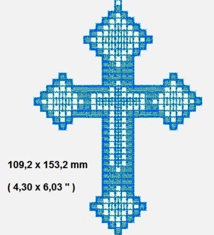 FSL Cross bookmark machine embroidery design, Religious gift - Crealandia