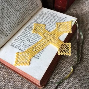 FSL Cross bookmark machine embroidery design, Religious gift