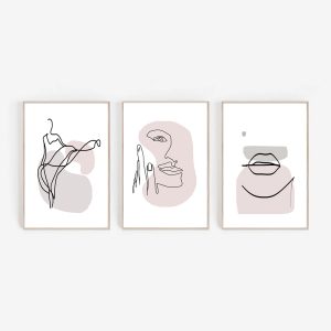 Women Poster Set Of 3 Prints Instant Download Line Drawing