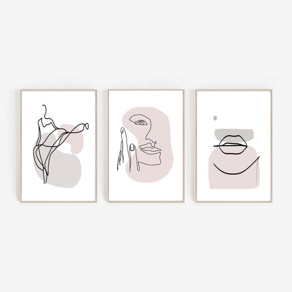 Women Poster Set Of 3 Prints Instant Download Line Drawing