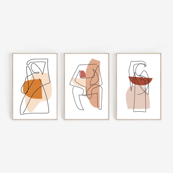 Woman Line Art Printable Wall Art Abstract Women Set Of 3