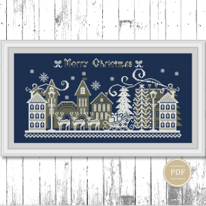 Handmade Marketplace 520 Merry Christmas Sampler Cross Stitch Pattern Winter Primitive PDF 132