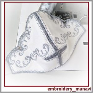 Face mask with FSL and lace elements. 2 parts 4.89 x 5.85.