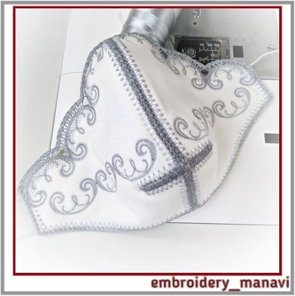 Face mask with FSL and lace elements. 2 parts 4.89 x 5.85.