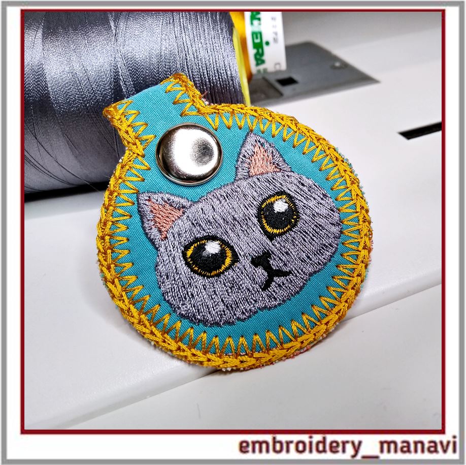 Embroidery design Key fob for your animals, ty cat tag. 1 Embroidery design Key fob for your animals, ty cat tag.