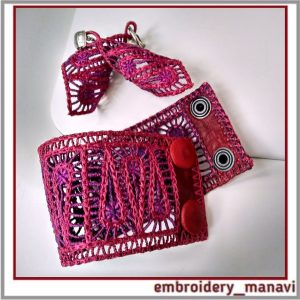 FSL lace bracelet design for machine embroidery. Gift DIY.