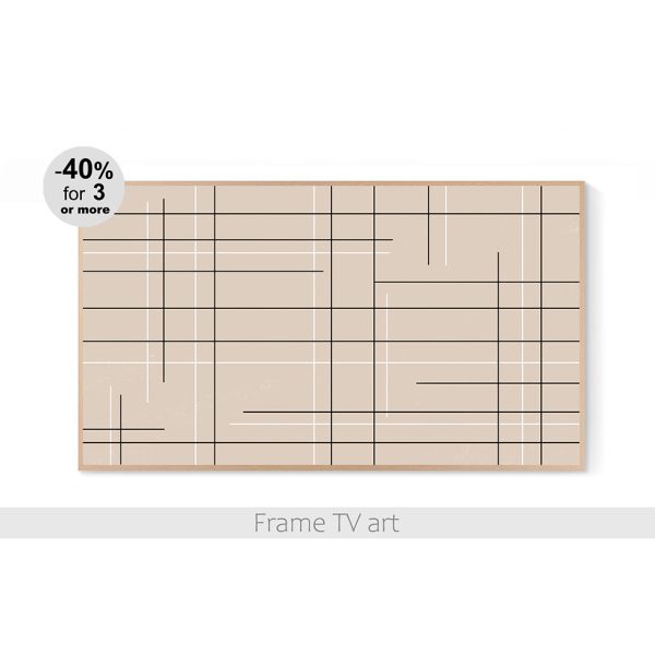 Samsung Frame TV art abstract beige 105