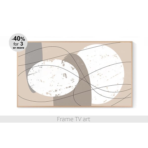 Samsung Frame TV art abstract beige 106