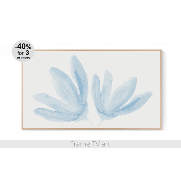 Samsung Frame TV art flowers blue 107