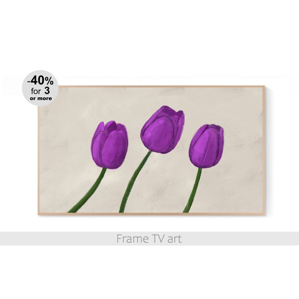 Samsung Frame TV art flowers botanical painting 486