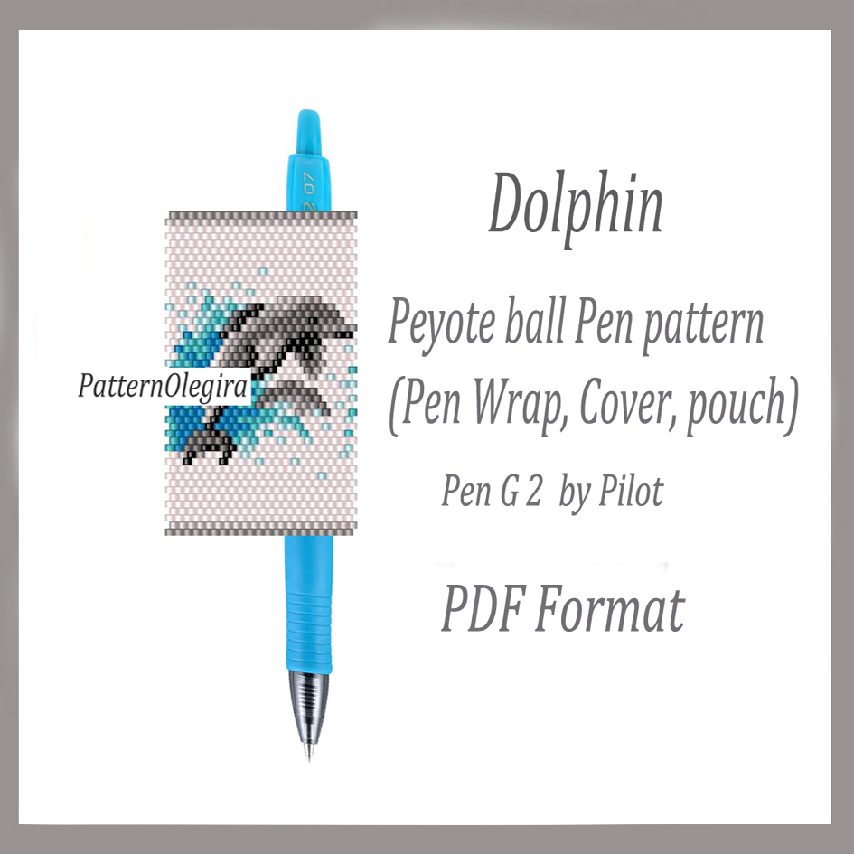 DOLPHIN bead pattern PDF file Bead pen wraps pilot G2 1 DOLPHIN bead pattern PDF file