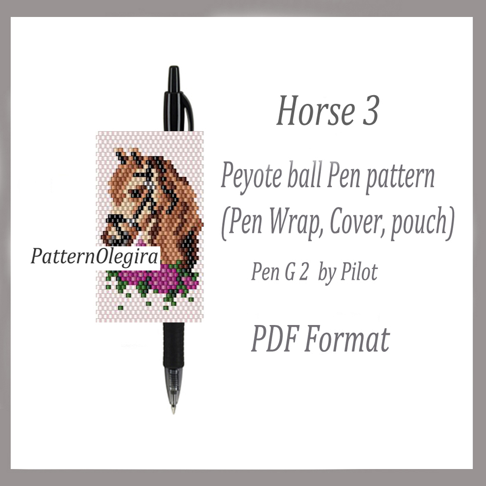 HORSE 3 bead pattern PDF file Bead cover pen pilot G2 1 HORSE 3 bead pattern PDF file