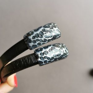Silver Polymer clay sliders for the regaliz leather Bracelet