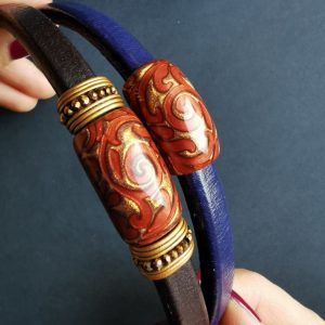 Polymer clay sliders for the regaliz leather Bracelet zamakhole 10*6, 10*2