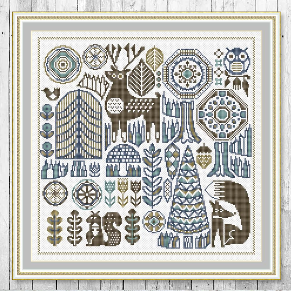 Scandinavian Cross Stitch Pattern Winter Embroidery Instant PDF Download 149