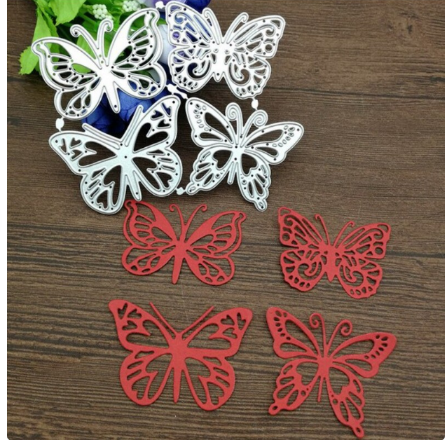 4 pcs Butterfly Metal Cutting Dies for Scrapbooking, Cut Die Mold,  Scrapbooking Die, Paper Craft Cutting Die - Crealandia