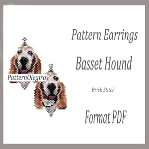 BASSET HOUND Earrings bead pattern PDF file