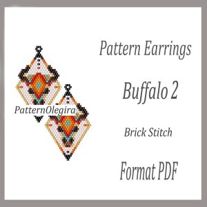BUFFALO 2 Earrings bead pattern PDF file