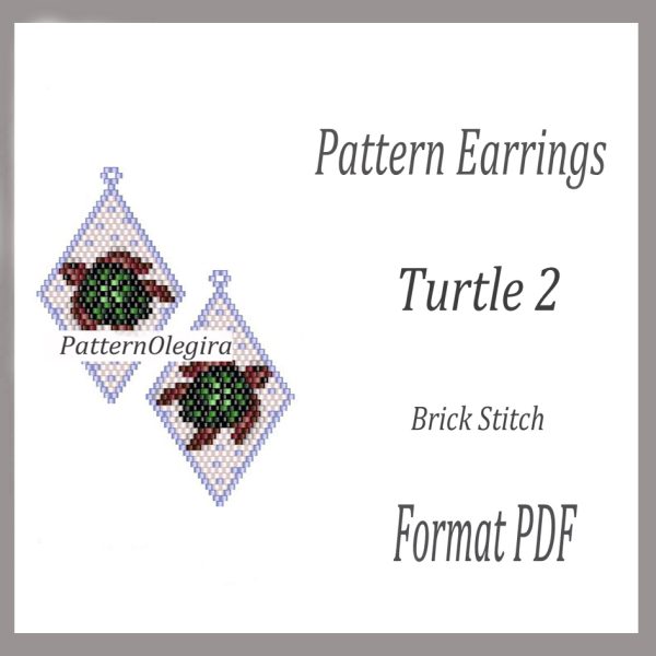 TURTLE 2 Earrings bead pattern PDF file