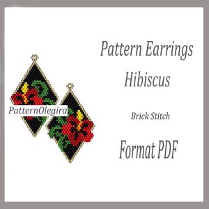 HIBISCUS Earrings bead pattern PDF file