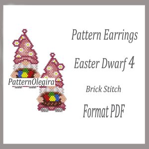 EASTER DWARF 4 earrings bead pattern PDF file
