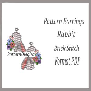 RABBIT Earrings bead pattern PDF file