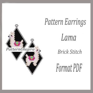 LAMA Earrings bead pattern PDF file