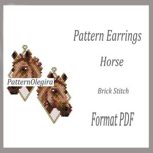HORSE Earrings bead pattern PDF file