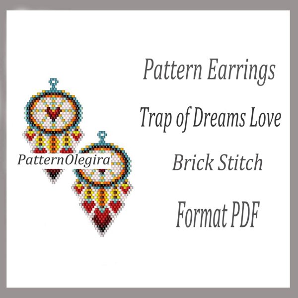 TRAP OF DREAMS LOVE Earrings bead pattern PDF file