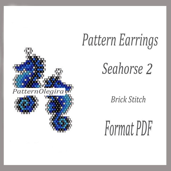 SEAHORSE 2 Earrings bead pattern PDF fIle