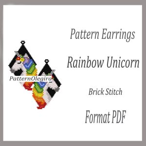 Marché du fait-main 749 RAINBOW UNICORN Earrings bead pattern PDF file