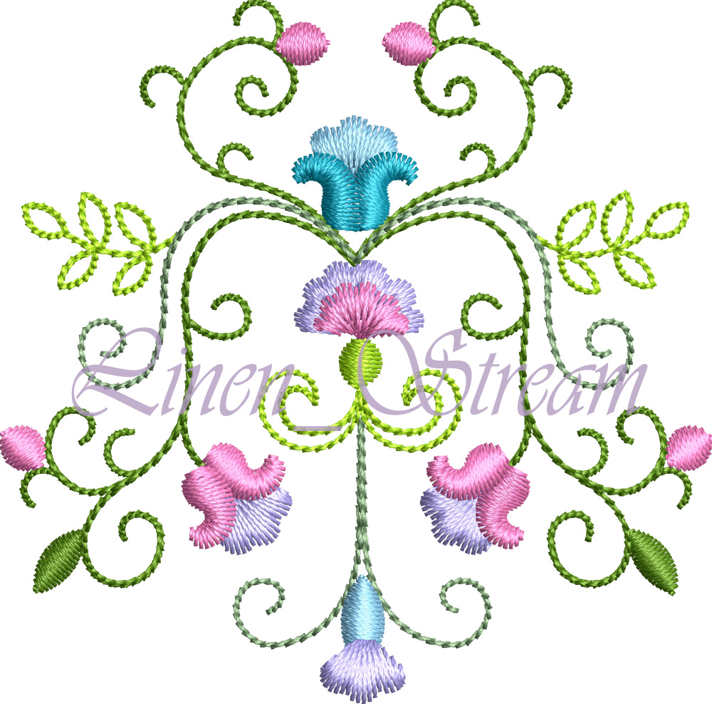 Dress 8 Rococo Floral Dress embroidery design 6 Dress 8 Rococo Floral Dress