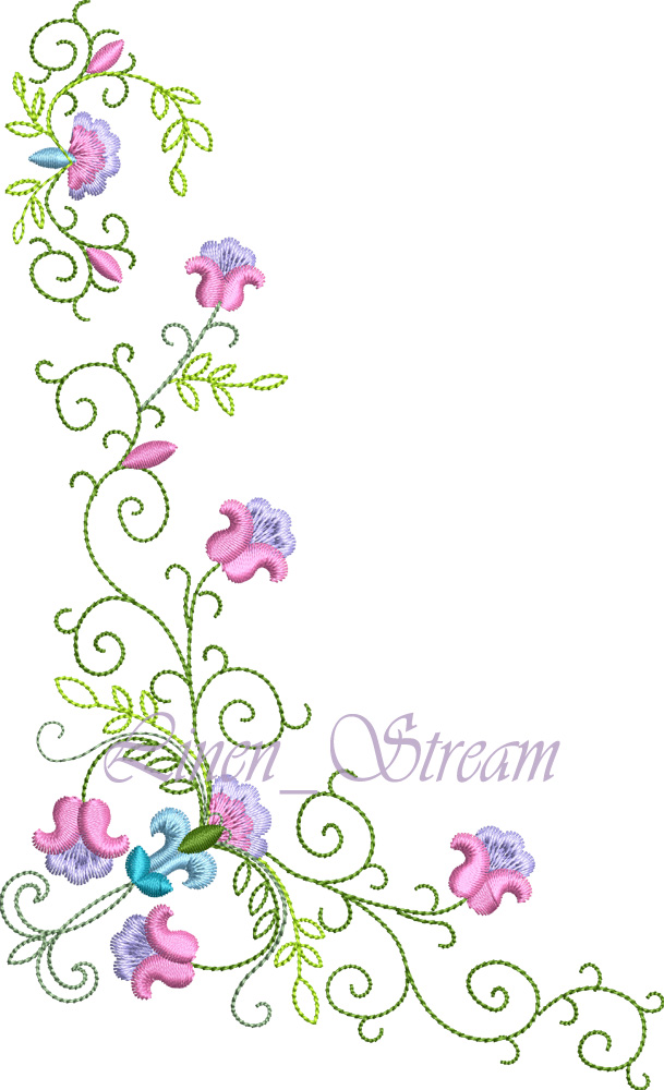Dress 8 Rococo Floral Dress embroidery design 7 Dress 8 Rococo Floral Dress