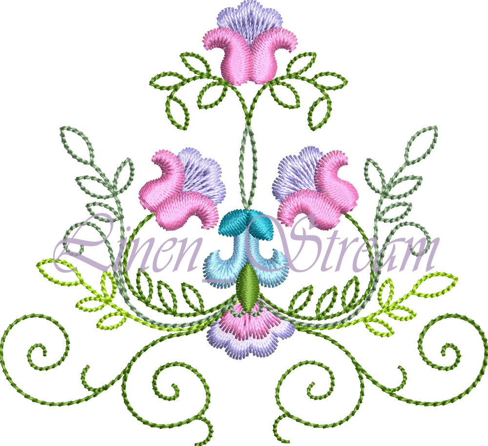 Dress 8 Rococo Floral Dress embroidery design 8 Dress 8 Rococo Floral Dress