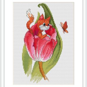 Tulip cross stitch chart