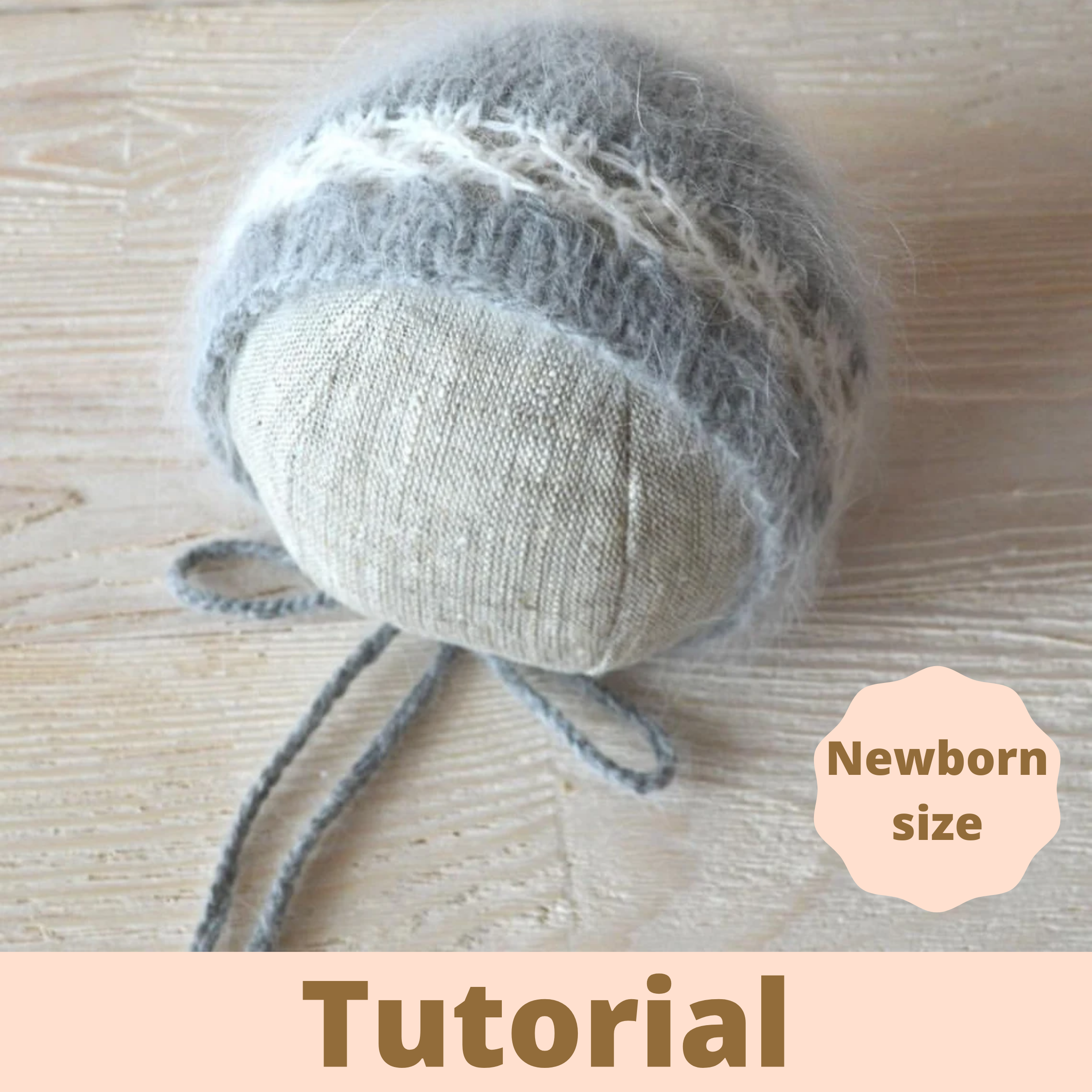 Tutorial: knit newborn hat photo prop. Baby bonnet pattern . DIY 1 Tutorial: knit newborn hat photo prop. Baby bonnet pattern . DIY
